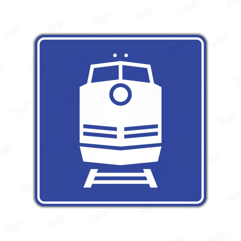‣ Rótulo Vial De Servicio - Estación Ferroviaria | Cod. SIS -  10 | Sigo