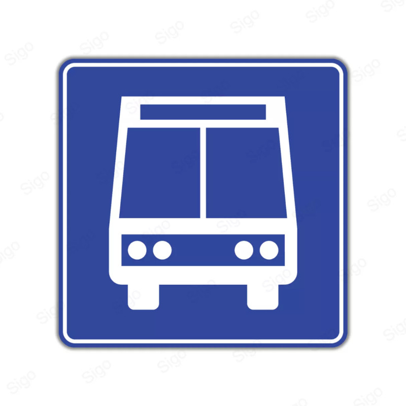 ‣ Rótulo Vial De Servicio - Parada De Autobus | Cod. SIS -  19 | Sigo