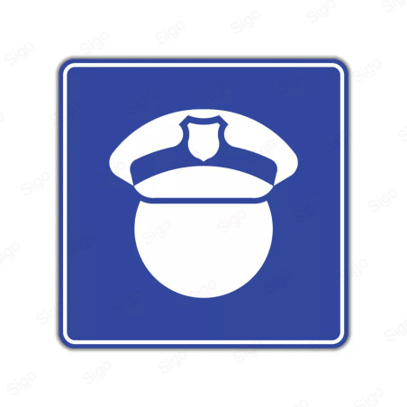 ‣ Rótulo Vial De Servicio - Policia | Cod. SIS -  52 | Sigo