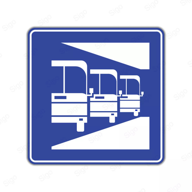 ‣ Rótulo Vial De Servicio - Terminal De Buses | Cod. SIS -  61 | Sigo