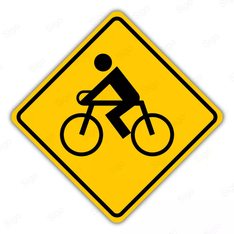 ‣ Rótulo Vial Advertencia - Circulación de Bicicletas | Cod. SP -  39 | Sigo