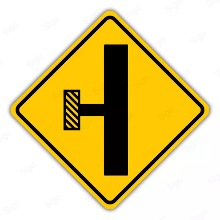 ‣ Rótulo Vial Advertencia - Calle Cerrada Izquierda | Cod. SP -  46i | Sigo