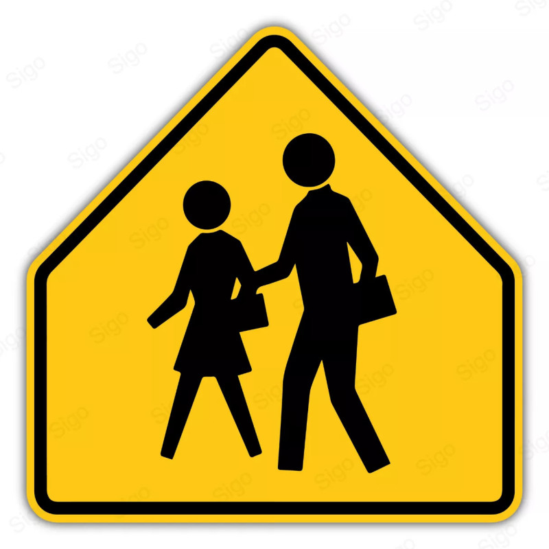 ‣ Rótulo Vial Advertencia - Zona Escolar | Cod. SP -  53-02-02 | Sigo