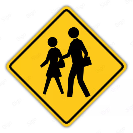 ‣ Rótulo Vial Advertencia - Zona Escolar | Cod. SP -  57 | Sigo