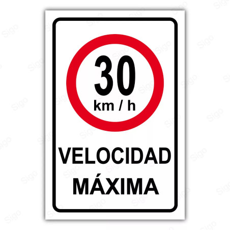 Rótulo Vial Reglamentario - Velocidad Máxima 30 Km/h | Cod. SR - 5.30