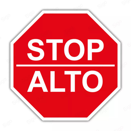 Rótulo Vial Reglamentario - Alto / Stop | Cod. SR - 6.1