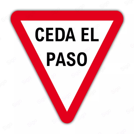 Rótulo Vial Reglamentario - Ceda el Paso | Cod. SR - 7