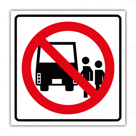 Rótulo Vial Reglamentario - No parada de Buses | Cod. SR - 19