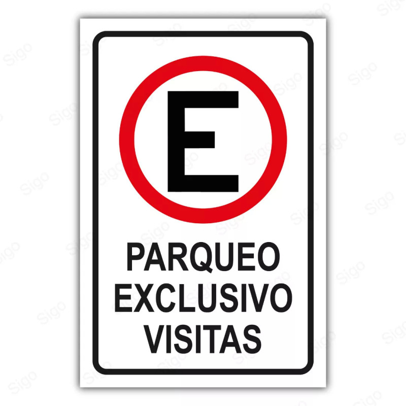 Rótulo Vial Reglamentario - Parqueo Exclusivo Visitas | Cod. SR - 21.1