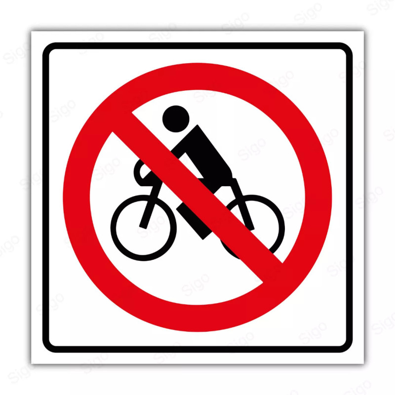 Rótulo Vial Reglamentario - Prohibido Bicicletas | Cod. SR - 30
