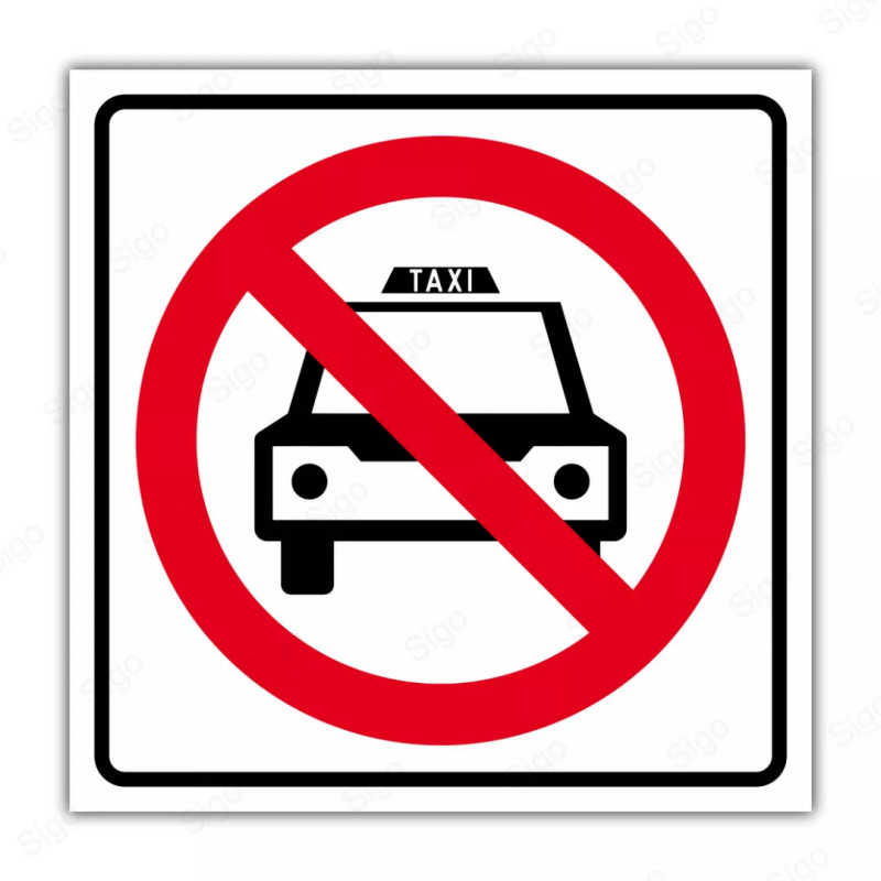 Rótulo Vial Reglamentario - Prohibido Estacionar Taxis | Cod. SR -39