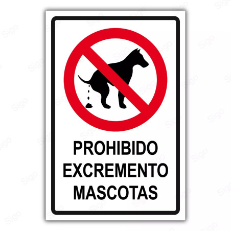 Rótulo Vial Reglamentario - Prohibido Excremento Mascotas | Cod. SR -55