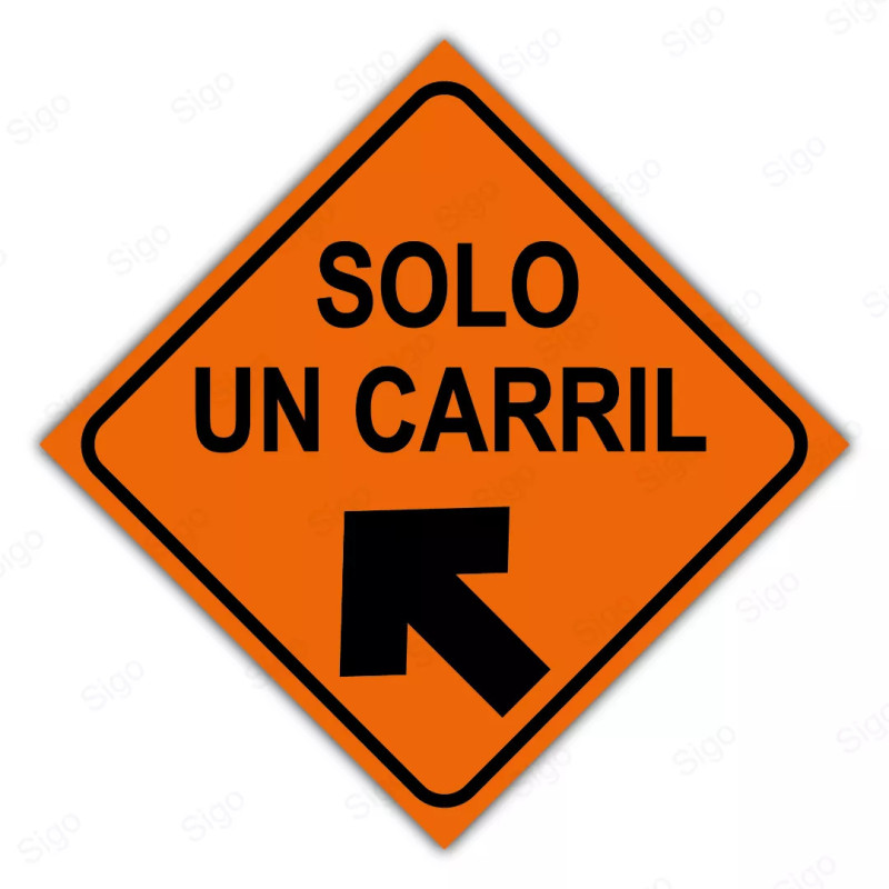 Rótulo Vial Obras y Mantenimiento - Un Solo Carril Izquierda | Cod. SDO - 17
