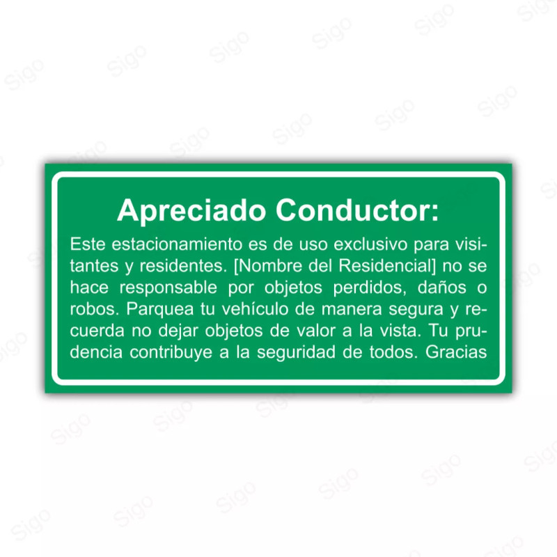 ‣ Rótulo Vial Info. Personalizable | SIGO