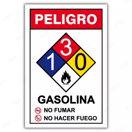 Rótulo de Peligro Rombo NFPA - Gasolina