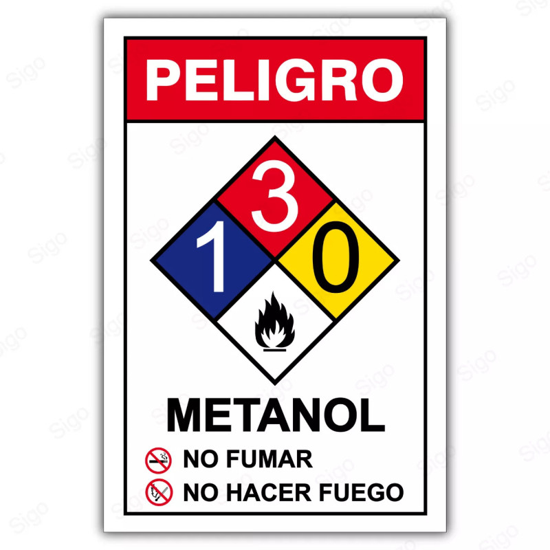 Rótulo de Peligro Rombo NFPA - Metanol