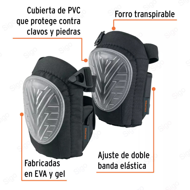 Rodilleras de Gel y EVA ⎮ Correa Antideslizante, Protección Contra Caídas
