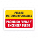 Señales Combinadas - ¡Peligro! Materias Infamables Prohibido Fumar Y Encender Fuego |Cod. CB-06, Carteleras de Seguridad Industr