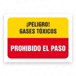 Señales Combinadas - ¡Peligro! Gases Tóxicos Prohibido El Paso |Cod. CB-30, Carteleras de Seguridad Industrial y EPP