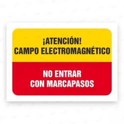 Señales Combinadas - ¡Atención! Campo Electromagnético No Entrar con Marcapasos|Cod. CB-42, Carteleras de Seguridad Industrial y