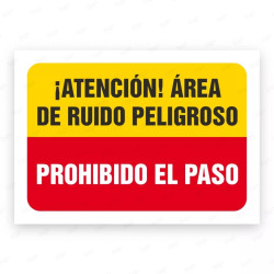 Señales Combinadas - ¡Atención! Área de Ruido Peligroso  Prohibido El Paso|Cod. CB-48, Carteleras de Seguridad Industrial y EPP
