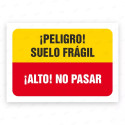 Señales Combinadas -¡Peligro! Suelo Fragil Alto No Pasar |Cod. CB-60, Carteleras de Seguridad Industrial y EPP