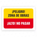 Señales Combinadas - ¡Peligro! Zona de Obras ¡Alto! No Pasar|Cod. CB-66, Carteleras de Seguridad Industrial y EPP
