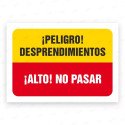 Señales Combinadas -¡Alto! Desprendimientos ¡Alto! No Pasar |Cod. CB-69, Carteleras de Seguridad Industrial y EPP