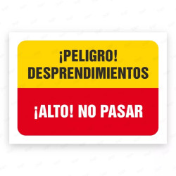 Señales Combinadas -¡Alto! Desprendimientos ¡Alto! No Pasar |Cod. CB-69, Carteleras de Seguridad Industrial y EPP