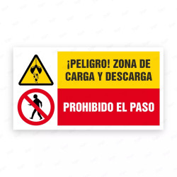 Señales Combinadas -¡Peligro! Zonaa de Carga Y Descarga Prohibido El Paso |Cod. CB-71, Carteleras de Seguridad Industrial y EPP