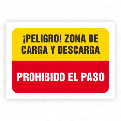 Señales Combinadas -¡Peligro! Zonaa de Carga Y Descarga Prohibido El Paso |Cod. CB-72, Carteleras de Seguridad Industrial y EPP