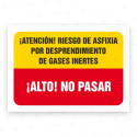 Señales Combinadas - Atención Riesgo de Asfixia, ¡Alto! No Pasar| Cod. CB-84, Carteleras de Seguridad Industrial y EPP