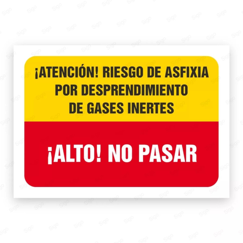 Señales Combinadas - Atención Riesgo de Asfixia, ¡Alto! No Pasar| Cod. CB-84, Carteleras de Seguridad Industrial y EPP