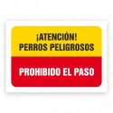 Señales Combinadas - !Atención Perros Peligrosos¡ Prohibido el Paso| Cod. CB-90, Carteleras de Seguridad Industrial y EPP