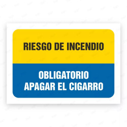Señales Combinadas - Riesgo de Incendio, Obligatorio Apagar el Cigarro | Cod. CB-93, Carteleras de Seguridad Industrial y EPP