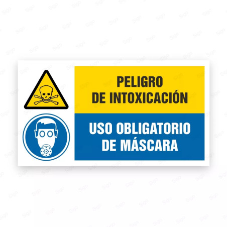 Señales Combinadas - Señales Combinadas - ¡Peligro de Intoxicación! Uso Obligatorio de Máscara | Cod. CB-101, Carteleras de Segu