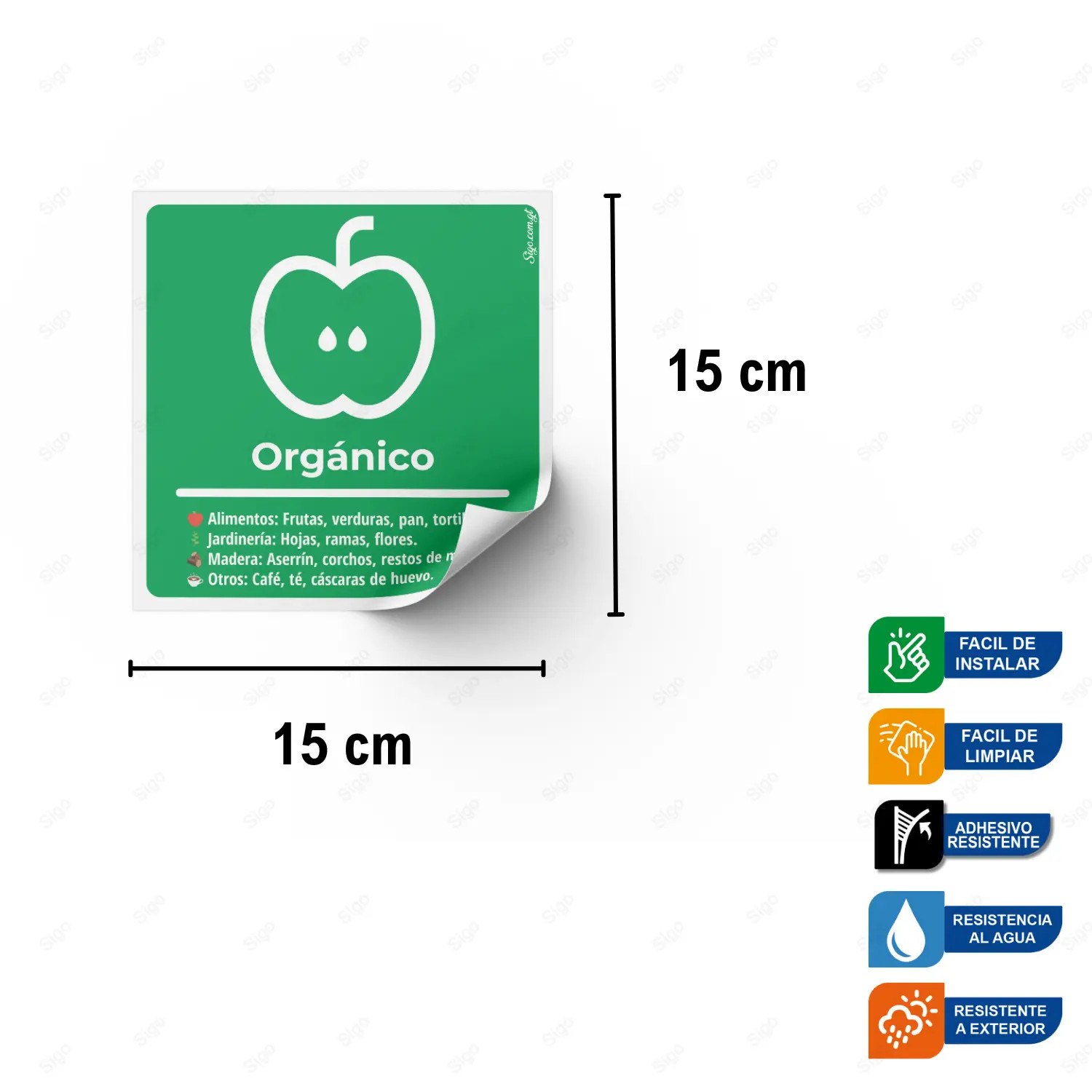 Rotulo Que Es Rótulos de Reciclaje - Sticker Desechos Orgánico | SIGO