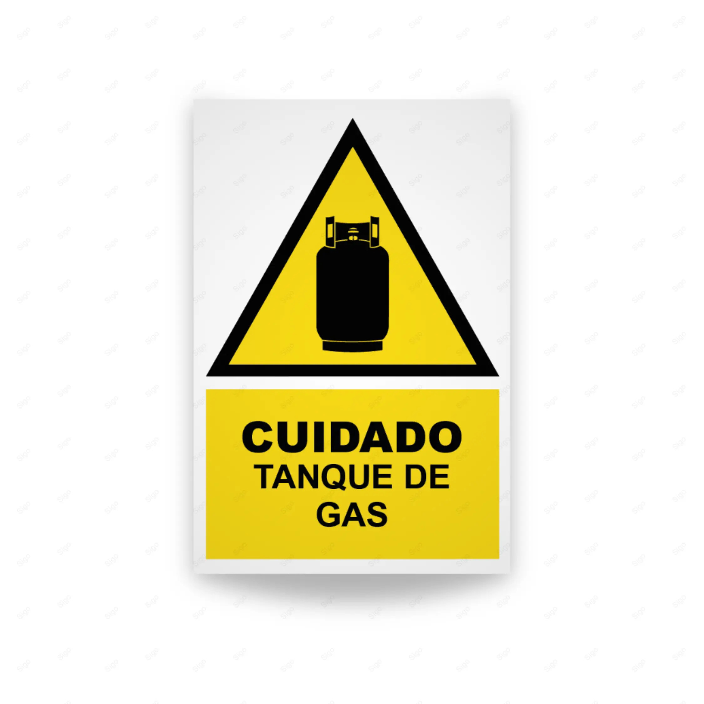 Rótulo Atención: Cuidado tanque de gas... SIGO